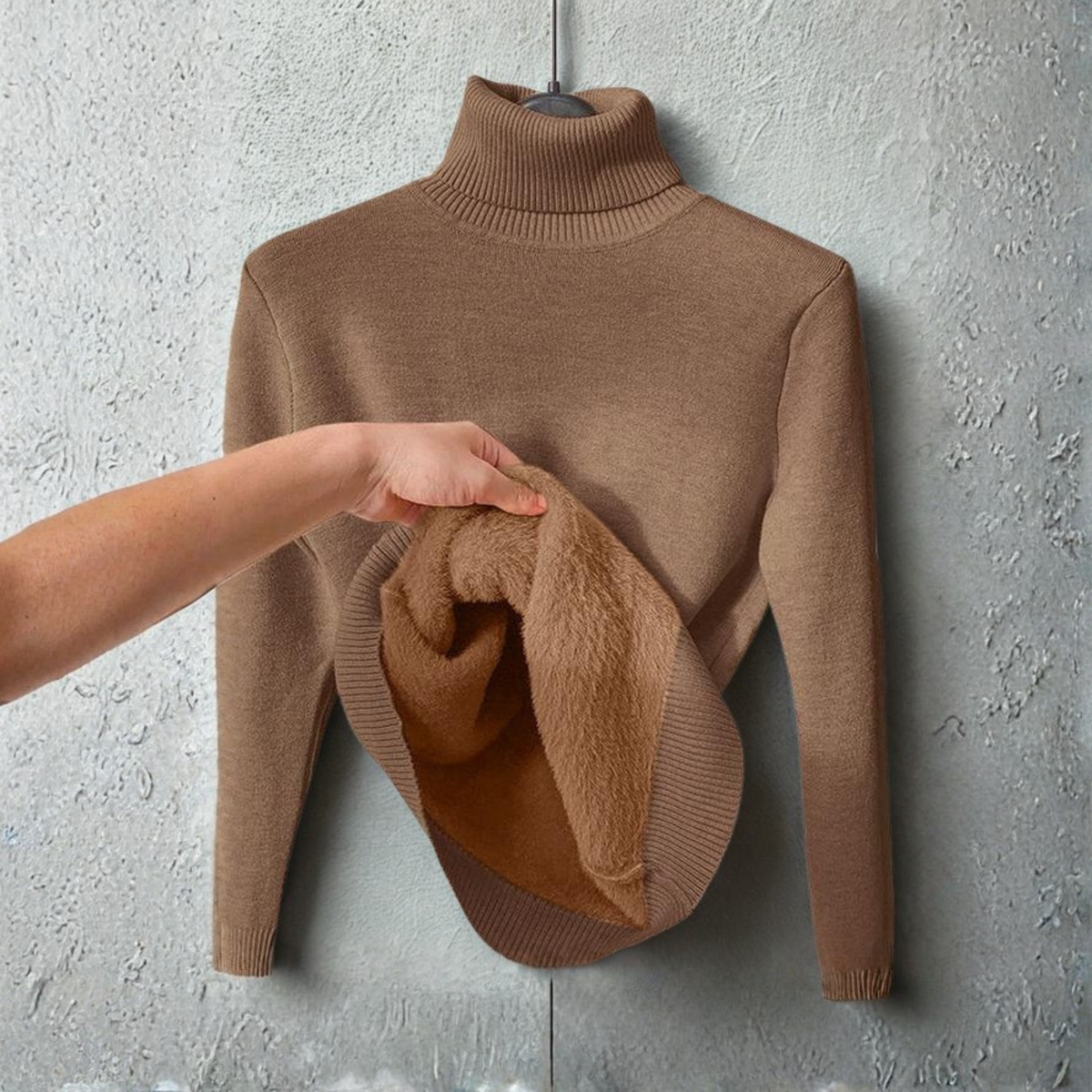 CLEOT - Cozy Plain Turtle Neck Long