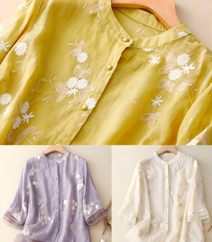 Clarice™ Embroidered Cotton Blouse