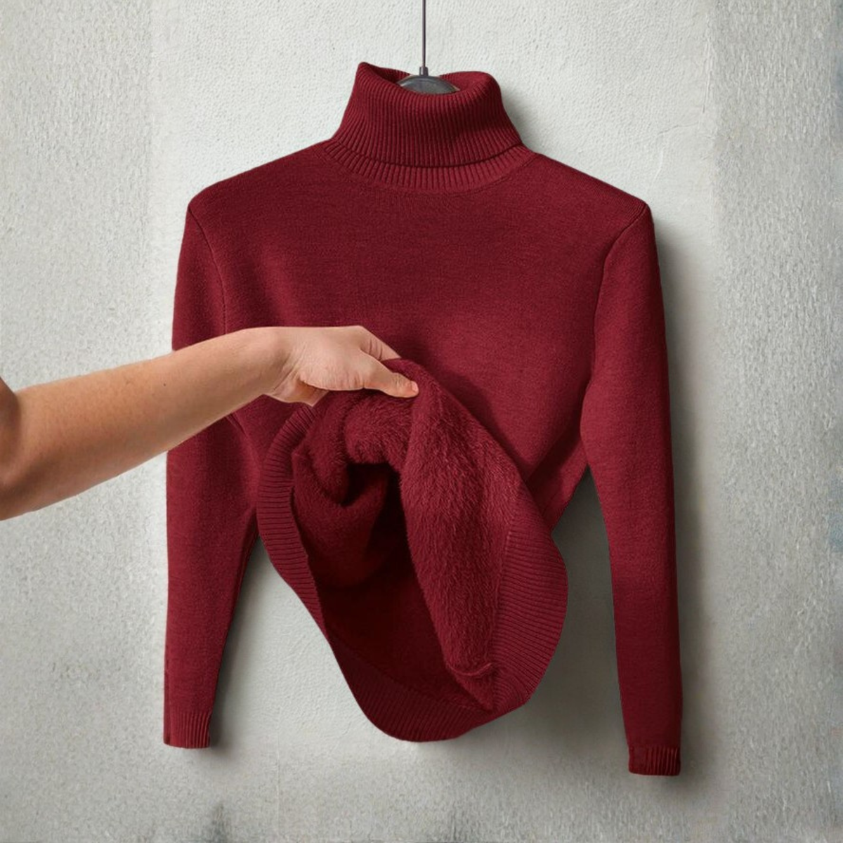 CLEOT - Cozy Plain Turtle Neck Long