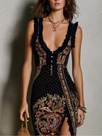 Ava | Bohemian Printed Midi Dress for Women