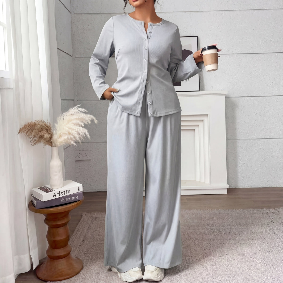 FREDA™ - Elegant Plus-Size Knitted Two-Piece Set