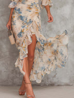 Cassia | Floral Chiffon Maxi Dress for Women