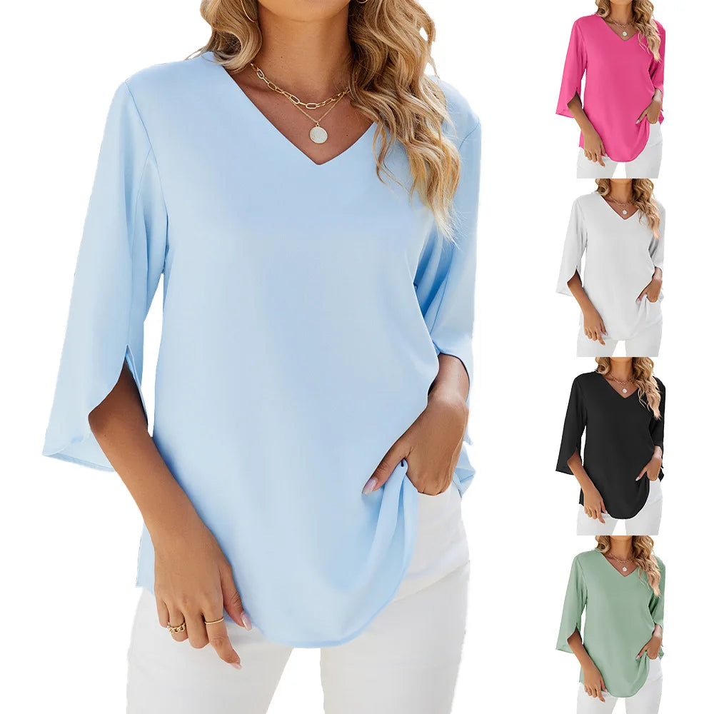 Jadzia™ Relaxed V-Neck Blouse